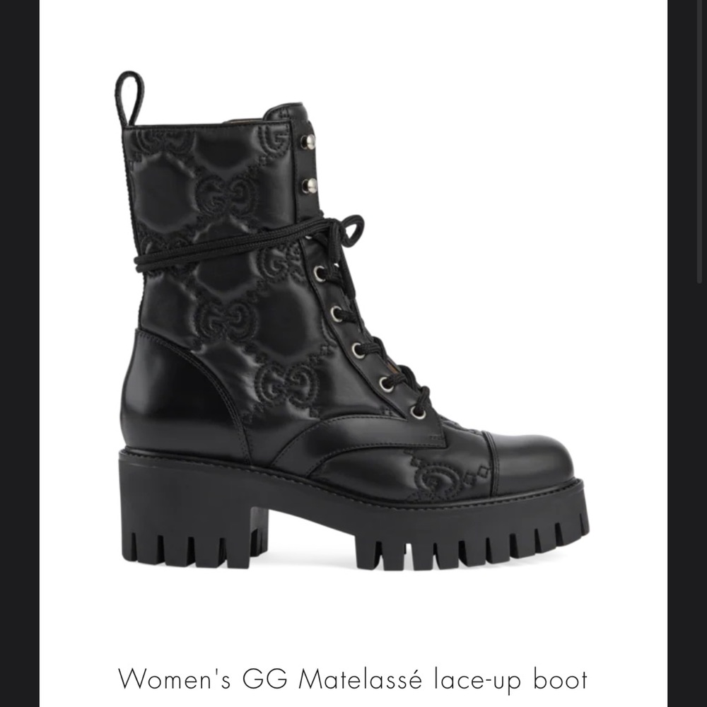 Women’s Gucci Matelasse Laceup boots
